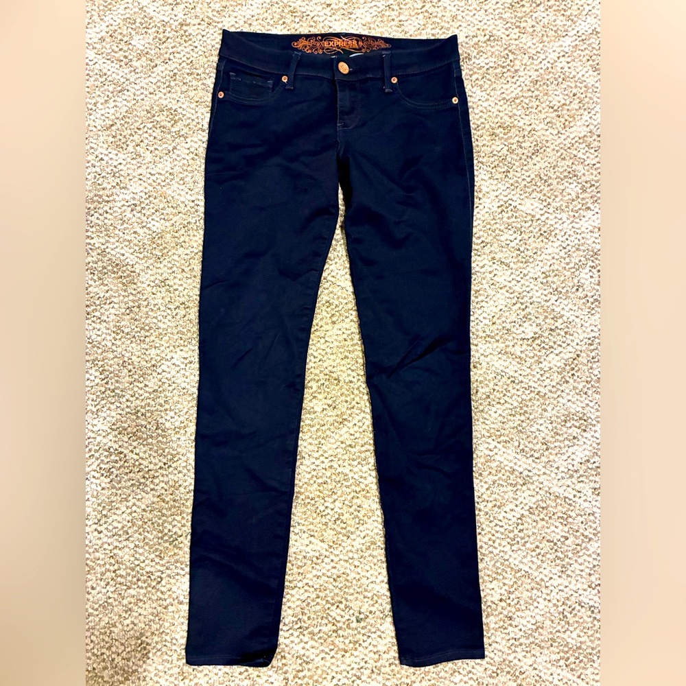 Express Dark Blue Jeans with Copper Accents
